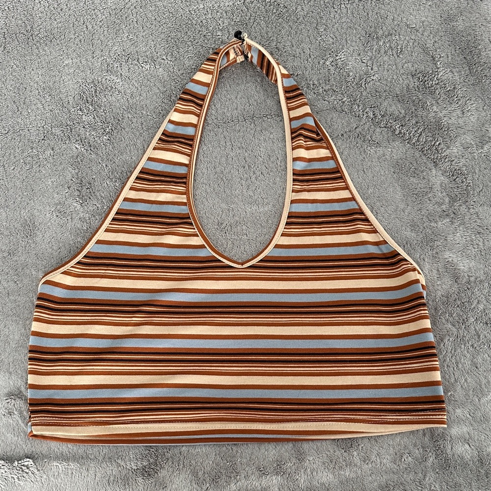 Halter neck cropped tank/tube top